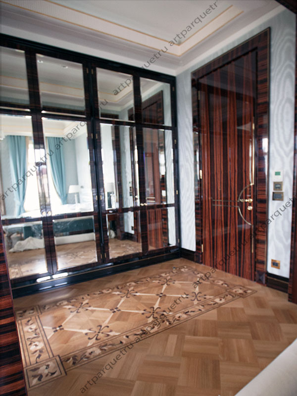 Artistic wood flooring with border